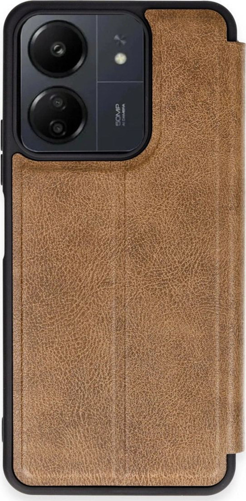 Xiaomi Redmi 13c Kılıf Flip Cover - Taba