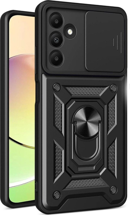 Samsung Galaxy M15 Kılıf Pars Lens Yüzüklü Silikon - Siyah