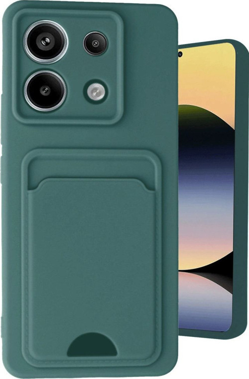 Xiaomi Redmi Note 13 Pro 5g Kılıf Kelvin Kartvizitli Silikon - Koyu Yeşil