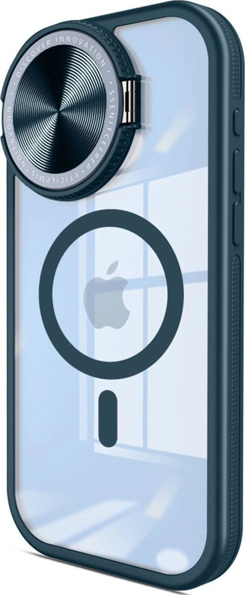 Apple İphone 15 Pro Kılıf Teleskop Lens Magsafe Silikon Kapak - Lacivert