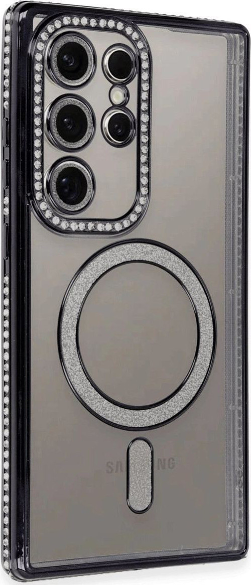 Samsung Galaxy S24 Ultra Kılıf Joke Simli Magneticsafe Kılıf - Siyah