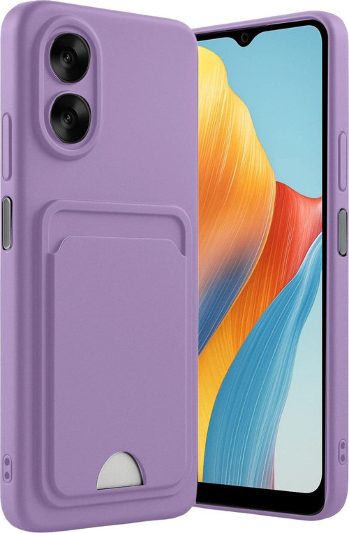 Oppo A38 Kılıf Kelvin Kartvizitli Silikon - Lila