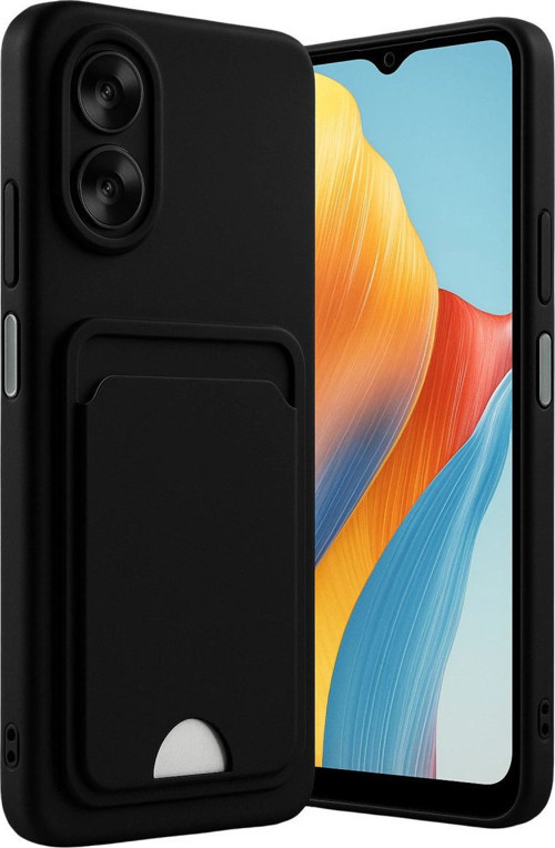 Oppo A38 Kılıf Kelvin Kartvizitli Silikon - Siyah