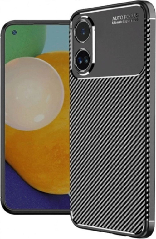 Oppo A38 Kılıf Auto Focus Karbon Kapak - Siyah