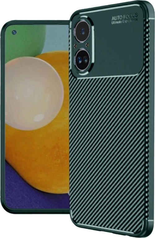 Realme 12 Lite Kılıf Auto Focus Karbon Kapak - Koyu Yeşil