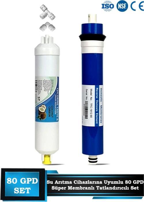 Su Arıtma Cihazı Filtresi 80 GPD Süper Membranlı Yeni Seri Post Carbon Tatlandırıcı