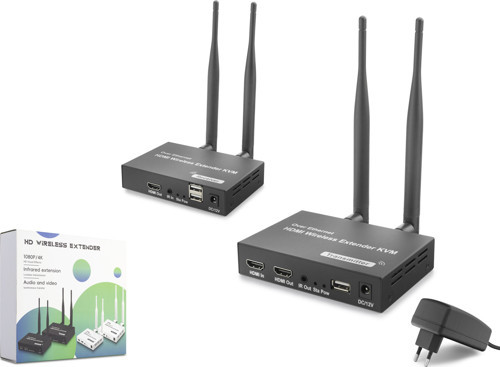 HDX1443 Kablosuz HDMI KVM Görüntü Aktarım Seti Loop-Out IR 1080p 300 m Siyah