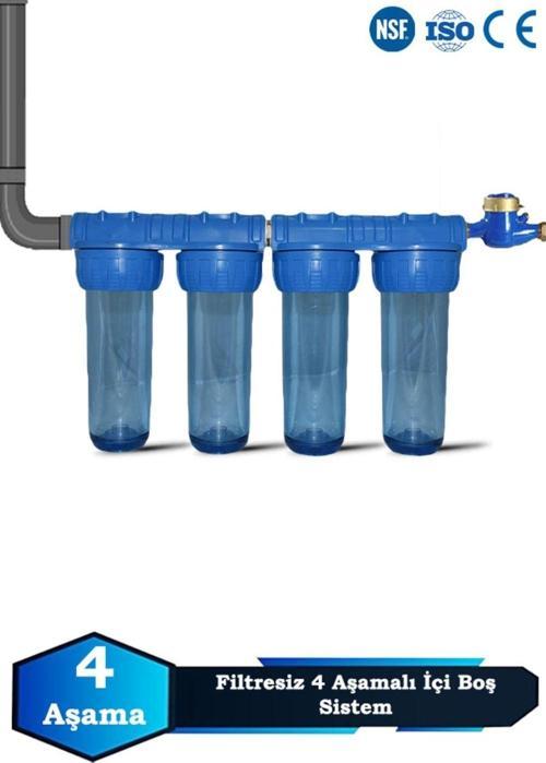 Atlantis Daire Bina Girişi 10 inch 4 Aşama Su Arıtma Yumuşatma Cihazı(Içi Boş)