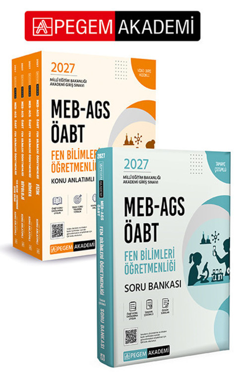 PEGEM AKADEMİ 2027 MEB-AGS ÖABT Fen Bilimleri Öğretmenliği Konu Anlatımlı Modüler Set + 2027 MEB-AGS