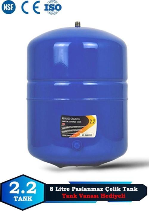 Su Arıtma Cihazı Metal Genleşme Standart NSF Belgeli 8 Lt Su Arıtma Deposu Tank Vanası Hediyeli