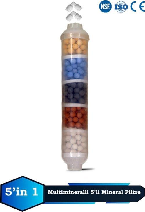 Tüm Su Arıtma Cihazlarına Uyumlu Yüksek Multi Mineral İçerikli NSF Belgeli 5'li Mineral Filtre