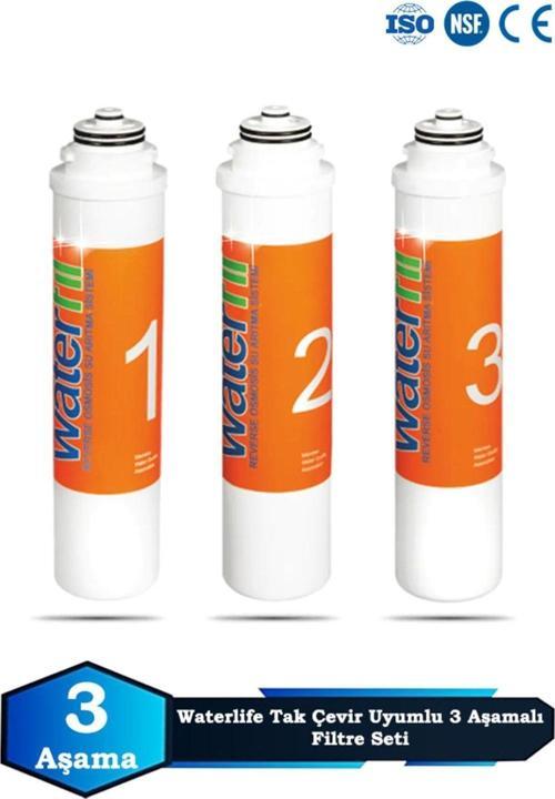 Waterlife Su Arıtma Cihazı Uyumlu 3 Aşama 6 Aylık Filtre Bakım Seti