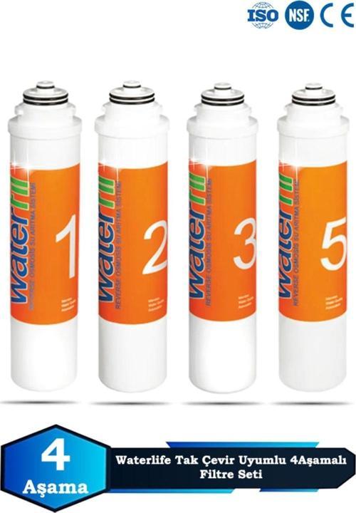 Waterlife Su Arıtma Cihazı Uyumlu 4 Aşama Tatlandırıcılı Filtre Bakım Seti