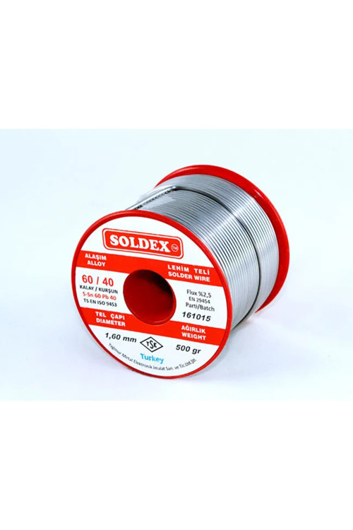 Soldex 60-40 Lehim Teli 500 Gr 1.6 mm - Sn:60 / Pb:40