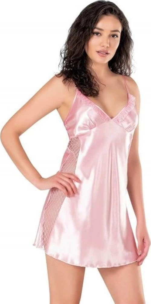 HERŞEYTREND Pembe Kısa Saten Gecelik 8105