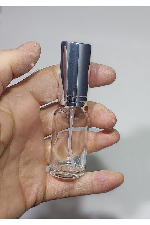 15 Adet Boş Gümüş Kapaklı Kolonya Şişesi Doldurulabilir Cep Cam Parfüm Şişesi 20 Ml 8697431718545