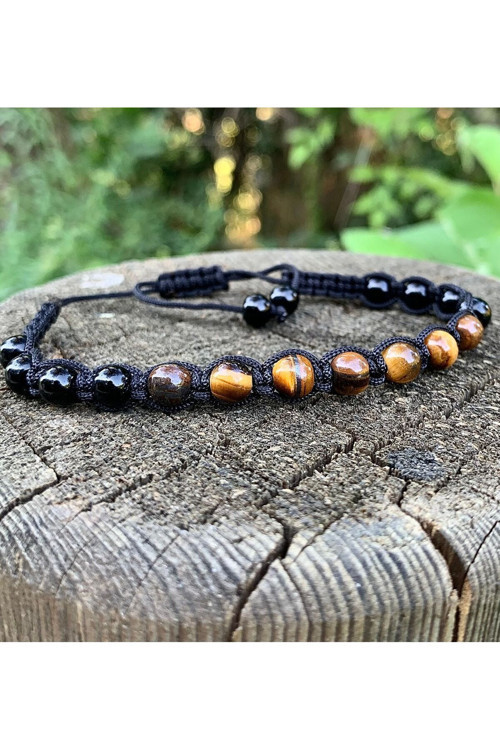 Erkek Bileklik Handmade Doğaltaş Kaplan Gözü Özgüven , Güç , Cesaret ,Denge Trend
