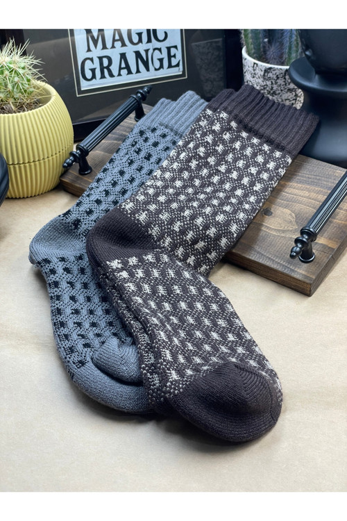Erkek Yün Örme Çorap 2’Li Set – Modern Casual Premium A Koleksiyon
