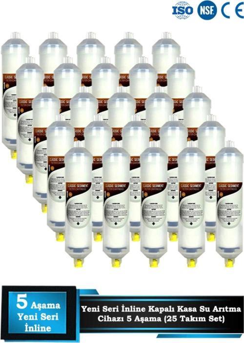 Kapalı Kasa Su Arıtma Cihazı Yeni Seri Inline 5 Aşamalı Toptan 25 Takım Filtre Bakım Seti