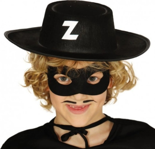 Z Logolu Zorro Şapkası Ve Zorro Maskesi Çocuk Boy