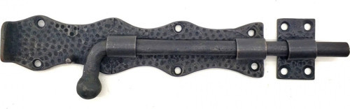 Antika Tarz Dekoratif Pirinç Dövme Kapı Sürgüsü - 20cm, Oksit