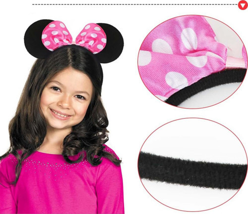 Pembe Fiyonklu Minnie Mouse Tacı Mini Kulak