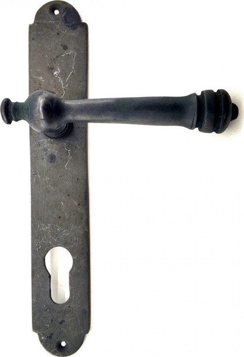Antika Tarz Dekoratif Pirinç Taşra Yale Kapı Kolu - 220x35 Mm, Oksit