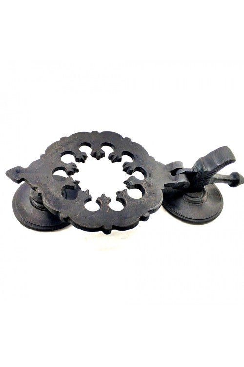 Antika Tarz Dekoratif Pirinç Osmanlı Kapı Tokmağı, Taktak - 265x75mm, Oksit