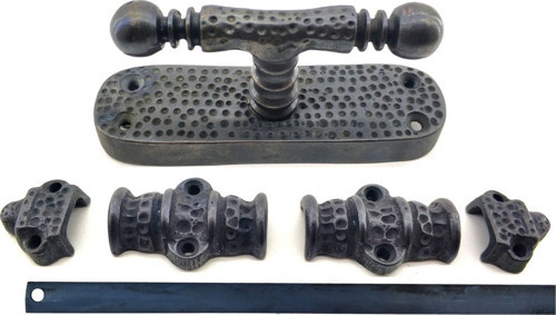 Antika Tarz Dekoratif Pirinç Üstten İspanyolet - 133x40 Mm, Oksit
