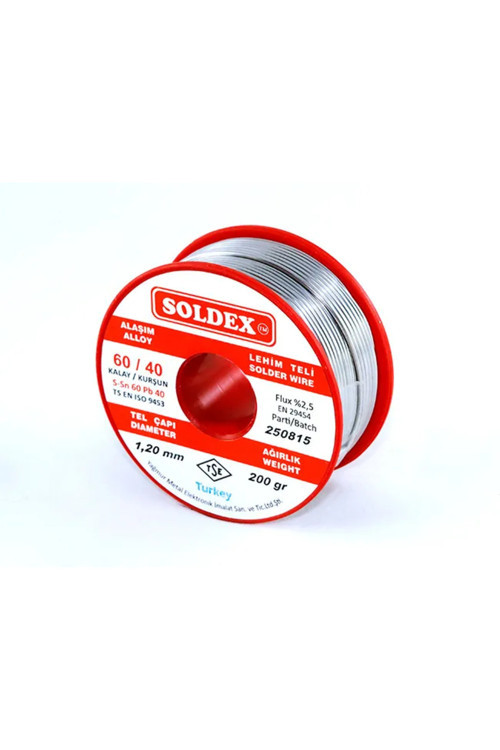 Soldex 60-40 Lehim Teli 200 Gr 1 mm - Sn:60 / Pb:40