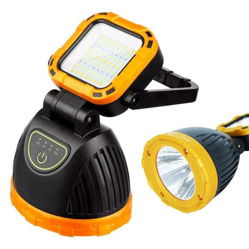 PM-8033A Solar Şarjlı 6 Modlu EL Feneri Ve Işıldak Acil Durum Lambası (Beyaz Sarı Kırmız