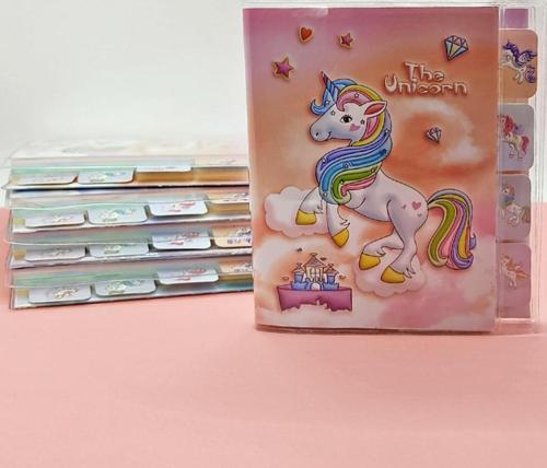 Unicorn Temalı A6 Not Defteri , Ayraçlı Ajanda - Turuncu