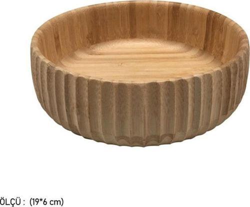 Bambu Servis Kasesi Bol Kase Orta Boy 19 CM