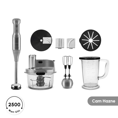 Mastermaid Prosteel 6 in 1 Uzun Blender Ayaklı 6 Bıçaklı Cam Mutfak Robotu 2500W Galaxy Grey