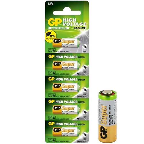 GP 23A 12V Kalın Alarm Pili (5'li Paket)