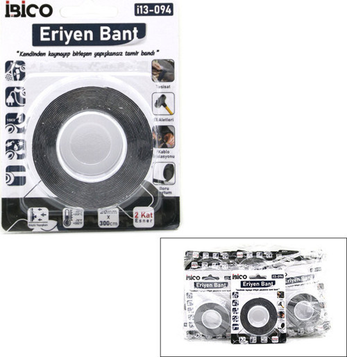 20 mm x 3 mt Eriyen Bant - Esnek - Çift Taraflı - Kendinden Kaynayan