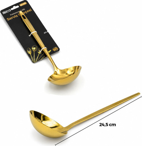 Metal Servis Kepçesi - Gold Renk - 24.5 cm