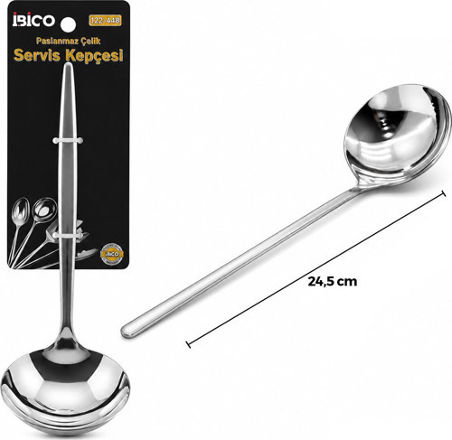 Metal Servis Kepçesi - Krom Renk - 24.5 cm