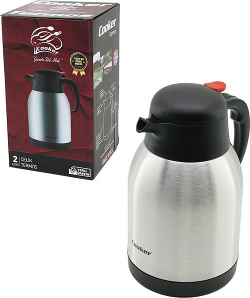 Piknik Termosu - 2 Litre - 304 Çelik - Çift Contalı Kapak