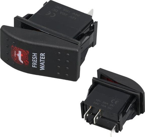 PowerMaster Hidrafor Sembollü Işıklı 3 Pinli On-Off 12-24V Marin Switch