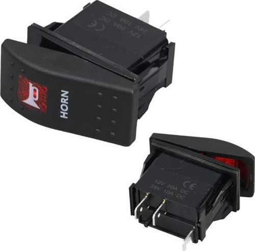 PowerMaster Korna Sembollü Işıksız Yaylı 2 Pinli On-Off 12-24V Marin Switch
