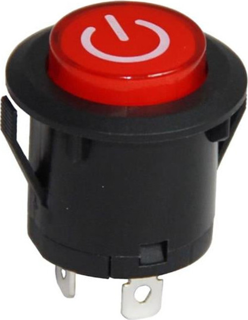 IC-180E 26mm Yaylı Rocker Buton Işıklı Power Simgeli