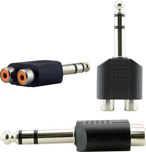 6.3 Mm Stereo Erkek - 2 Rca Dişi Çevirici Jack