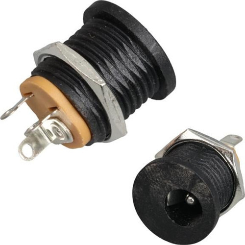 DC Şase Tipi 2.1mm Dişi Güç Soketi - Yuvarlak Somunlu (IC-257A)