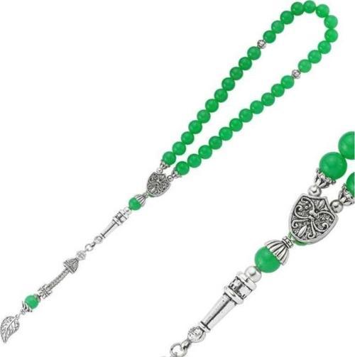 Doğaltaş Metal Püsküllü Aventurin Taşlı Tesbih