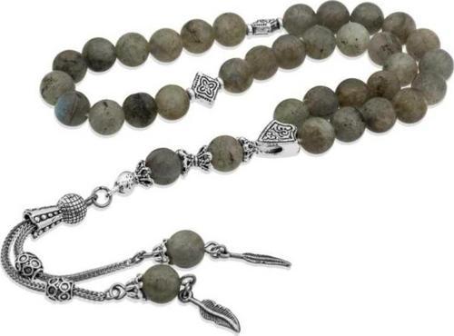 Doğaltaş Metal Püsküllü Labradorit Taşlı Tesbih