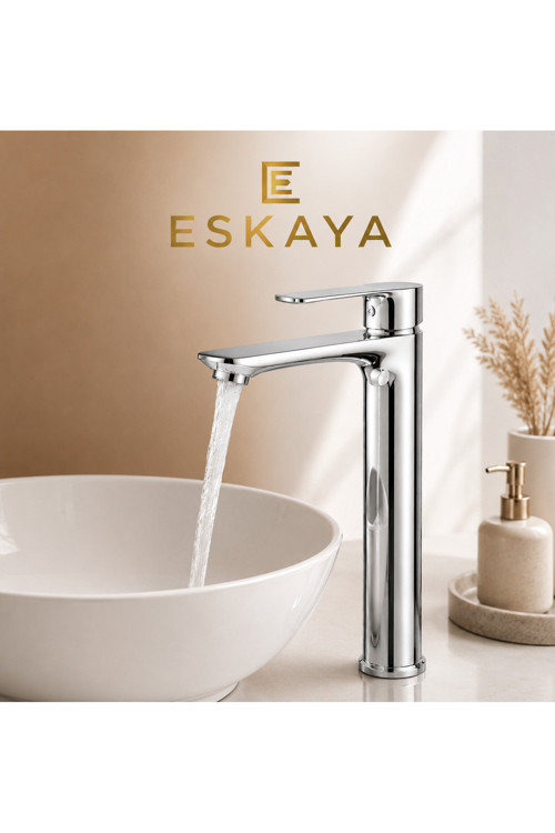 Krom Çanak Lavabo Bataryası Musluğu Premium Çanak Banyo Lavabo Bataryası