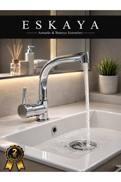 Armut Balıksırtı Borulubanyo Lavabo Bataryası Çeşmesi Musluğu Çift Su Girişli