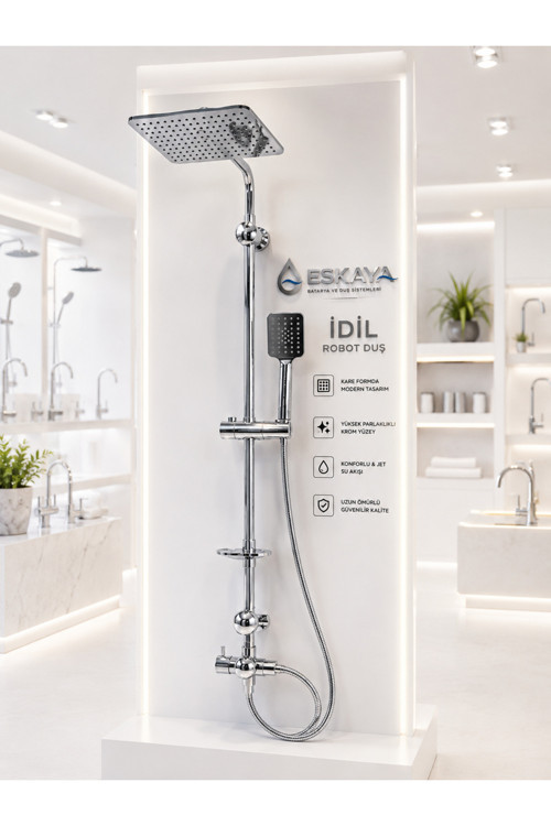 İdil Lüx Robot Duş Seti Premium Tasarım İdil Tepe Yağmurlama Duş Seti Özel Seri