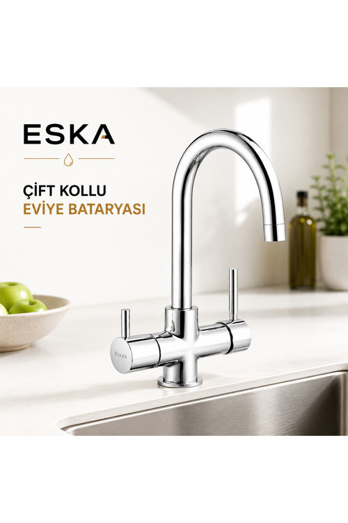 Lüx Arıtmalı Mutfak Bataryası Musluğu Çeşmesi 3 Su Girişli